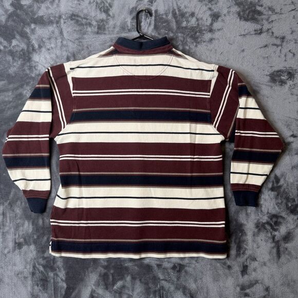 Todays Man Polo Rugby Long Sleeve Mens Size X-Large Striped Multi Color - Picture 6 of 6